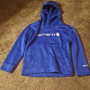 Carhartt Boys Blue Force Dri Fit Fleece Lined Hoodie Size 6.